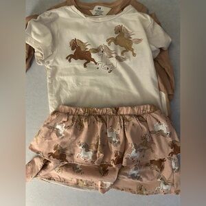 H&M Girls Horse Print Outfit